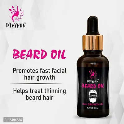 DIVYANA  Beard  Hair Growth Oil for thicker, longer beard | For patchy, uneven beard | Beard Oil for fast beard growth | Natural Hair Oil 30ml-thumb3