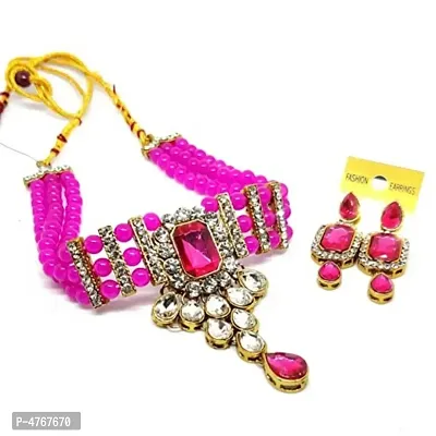 Diva Stylish Beautiful Coloring Jewellery Necklace Set-thumb0