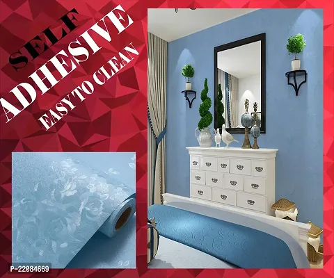 Designer Blue Vinyl Wall Stickers Waterproof Wallpaper 200 x 60 cm (2 meter)-thumb5