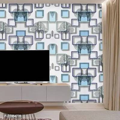 Designer Blue Vinyl Wall Stickers Waterproof Wallpaper 300 x 45 cm (3 meter)-thumb0