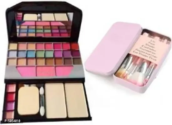 Makeup Kit Combo of Eyeshadow Makeup kit 7Pc black brush  (2 Items in the set)