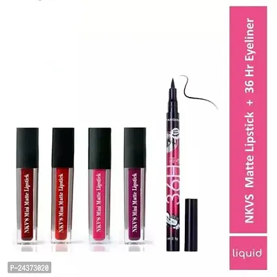 Long lasting Matte liquid Lipstick with waterproof 36h Eyeliner