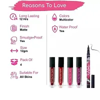 Long lasting Matte liquid Lipstick with waterproof 36h Eyeliner-thumb1