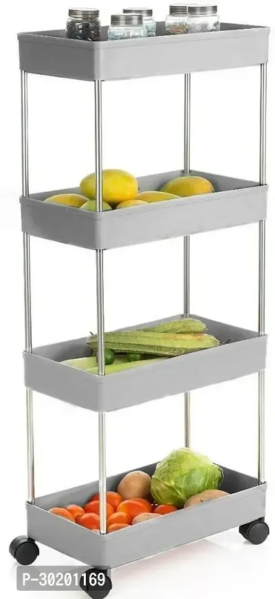 Classic Multipurpose Storage Trolley 4 Layer Grey-thumb0