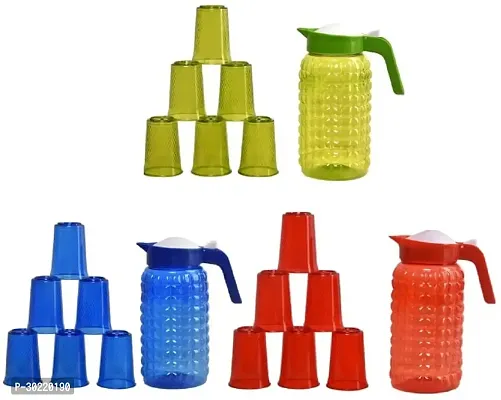 Plastic Unbreakable Jug With 18 Pcs Glass Set Combo