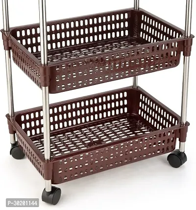 Classic 3 Layer Trolley With Handle-Brown-thumb2