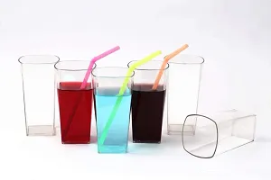 Plastic Unbreakable Glass Set Use For Water, Juice, Pack Of 8-thumb2