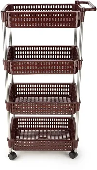 Classic 4 Layer Trolley With Handle-Brown-thumb2