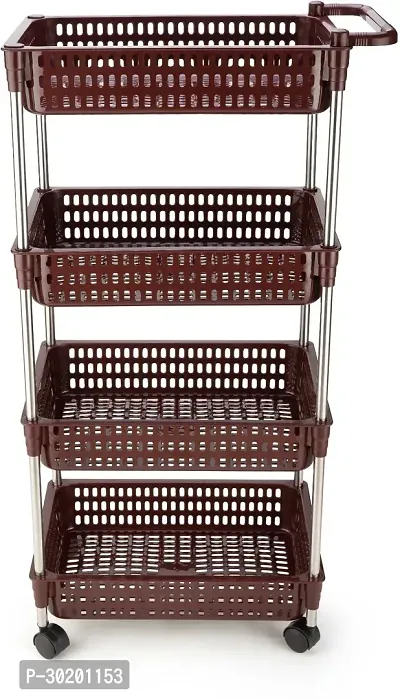 Classic 4 Layer Trolley With Handle-Brown-thumb3