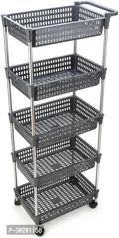 Classic 5 Layer Trolley With Handle-Grey