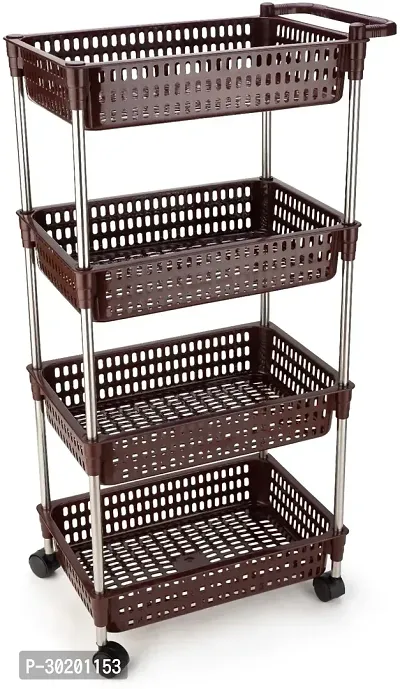 Classic 4 Layer Trolley With Handle-Brown