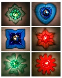 SORATH 12 Pieces 3D Reflective Shadow Diyas for Diwali Decoration Item | Diyas for Home Decoration | Dipawali Diya | Deepawali Decoration Diya bati Reflection Diya Set | Diya Light for Home Decoration-thumb3