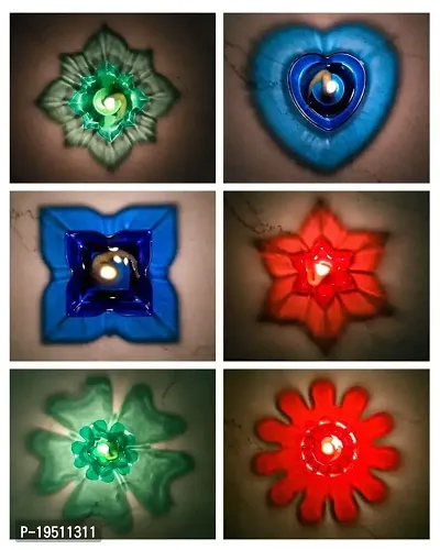 SORATH 12 Pieces 3D Reflective Shadow Diyas for Diwali Decoration Item | Diyas for Home Decoration | Dipawali Diya | Deepawali Decoration Diya bati Reflection Diya Set | Diya Light for Home Decoration-thumb4