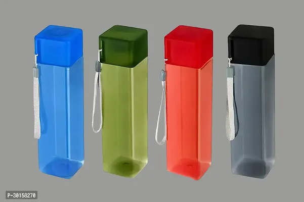 Useful Plastic Square Shape Water Bottles- Pack Of 4-thumb0