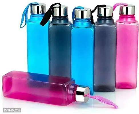 Useful Plastic Unbreakable And Leak-Proof Square Shape Water Bottles- Pack Of 6-thumb0