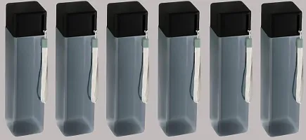 Useful Plastic Square Shape Water Bottles- Pack Of 6-thumb1