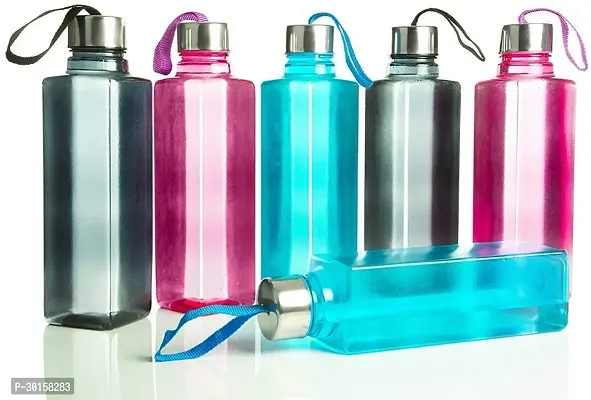 Useful Plastic Unbreakable And Leak-Proof Square Shape Water Bottles- Pack Of 6