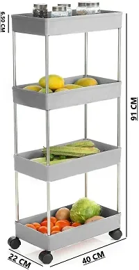 Classic Multipurpose Storage Trolley 4 Layer Grey-thumb1