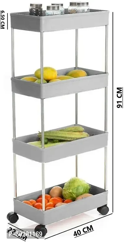 Classic Multipurpose Storage Trolley 4 Layer Grey-thumb2