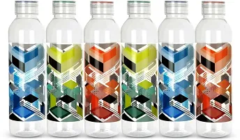 Useful Plastic Unbreakable And Leak Proof Printed Water Bottles - Pack Of 6-thumb2