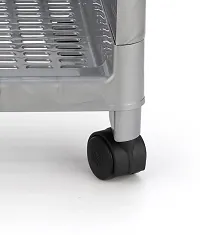 Classic 4 Layer Kitchen Trolley Grey With Wheels-thumb4