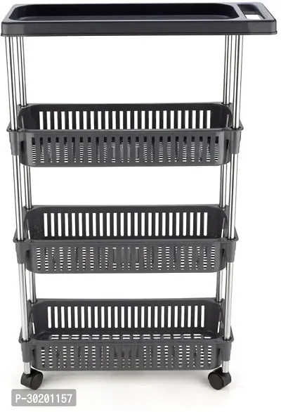 Classic 4 Layer Slim Rack With Handle-Grey