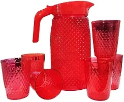 Plastic Unbreakable Jug With 6 Pcs Glass Set-thumb1