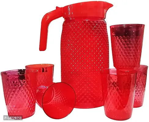 Plastic Unbreakable Jug With 6 Pcs Glass Set-thumb2