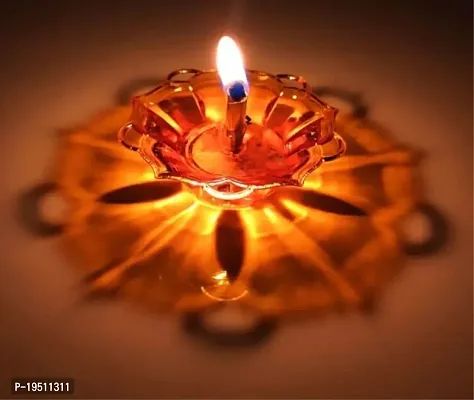 SORATH 12 Pieces 3D Reflective Shadow Diyas for Diwali Decoration Item | Diyas for Home Decoration | Dipawali Diya | Deepawali Decoration Diya bati Reflection Diya Set | Diya Light for Home Decoration-thumb2