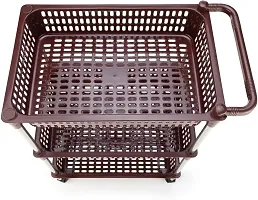 Classic 4 Layer Trolley With Handle-Brown-thumb1