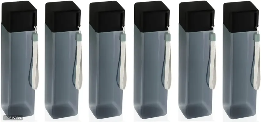 Useful Plastic Square Shape Water Bottles- Pack Of 6-thumb0