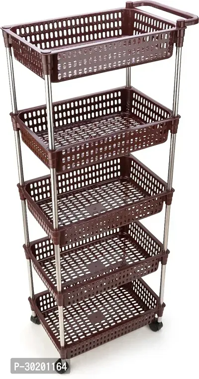 Classic 5 Layer Trolley With Handle-Brown