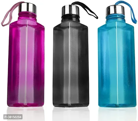 Useful Plastic Square Shape Water Bottles- Pack Of 3-thumb0