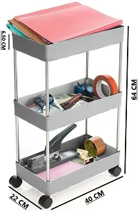 Classic Multipurpose Storage Trolley 3 Layer Grey-thumb1