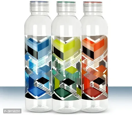 Useful Plastic Unbreakable And Leak Proof Printed Water Bottles- Pack Of 3-thumb4