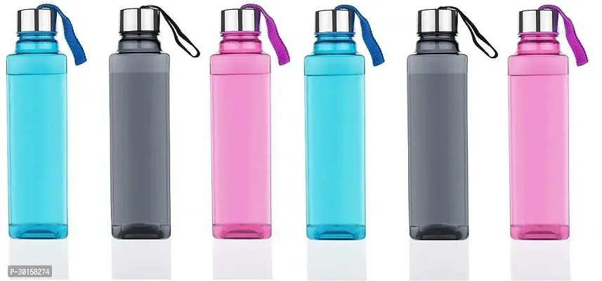 Useful Plastic Unbreakable And Leak-Proof Square Shape Water Bottles- Pack Of 6