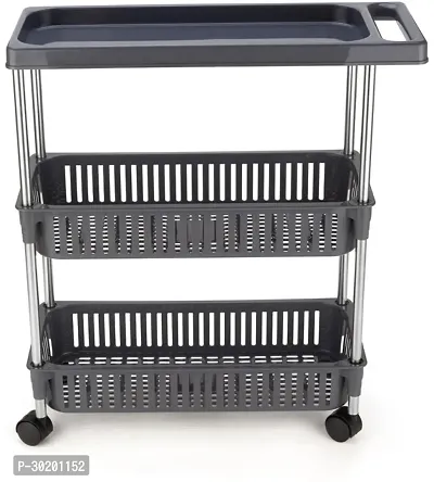 Classic 3 Layer Slim Rack With Handle-Grey