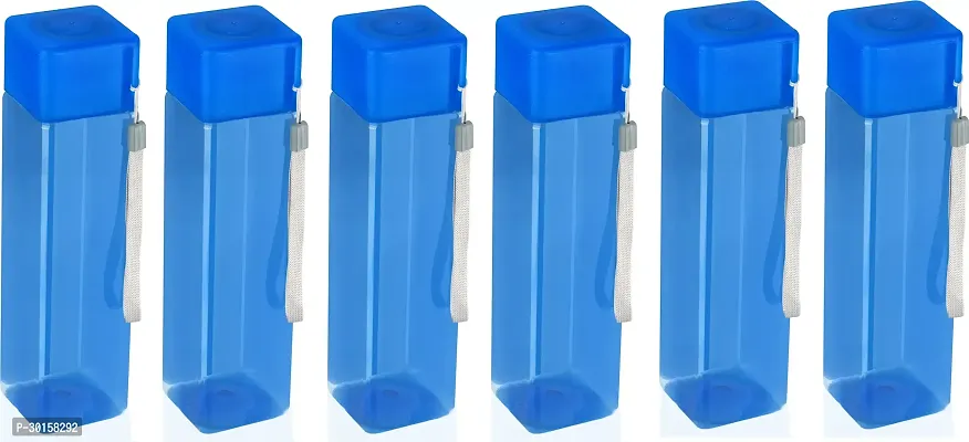 Useful Plastic Square Shaped Fridge Water Bottles- Pack Of 6-thumb0