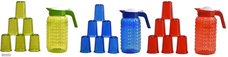 Plastic Unbreakable Jug With 18 Pcs Glass Set Combo-thumb2