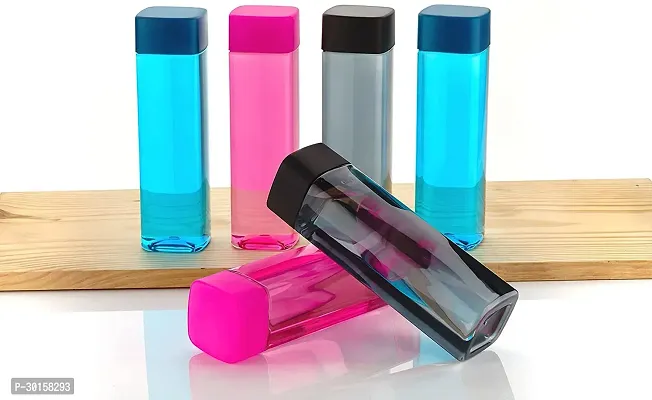 Useful Plastic Square Shaped Fridge Water Bottles- Pack Of 6-thumb2