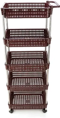 Classic 5 Layer Trolley With Handle-Brown-thumb1