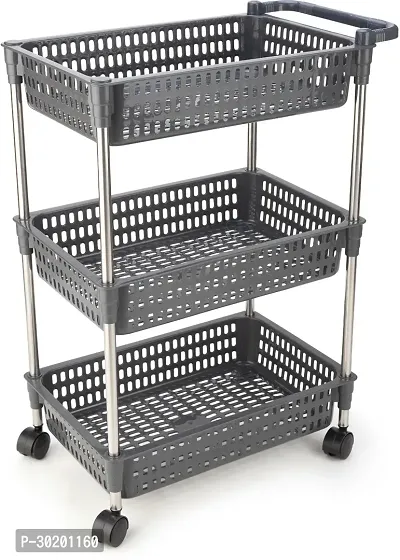 Classic 3 Layer Trolley With Handle-Grey