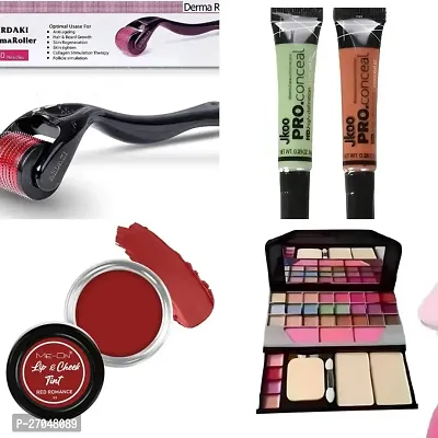 Combo Of Derma Face Roller,2 Colored Concealers,Lip Cheek Eyelid Tint,Tya Eyeshadow Palette-thumb0