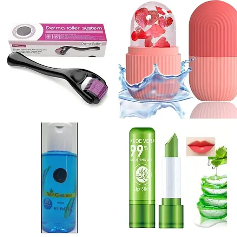 Hair Growth/Face Massage Roller+ Ice Roller For Face Combo