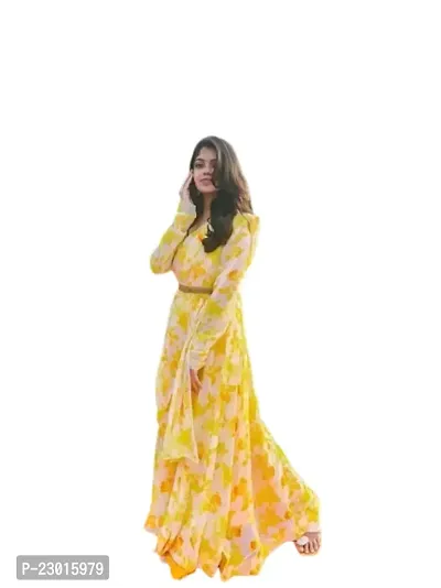 Classic Georgette Printed Gown for Women-thumb0