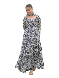 Black and white Georgette  Gown-thumb2