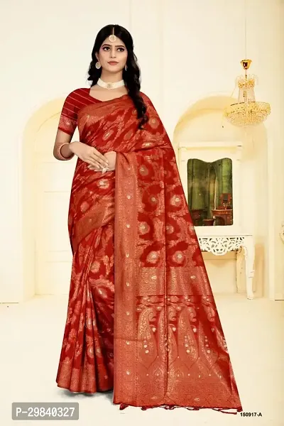 Silk work saree with Blouse Piece-thumb0