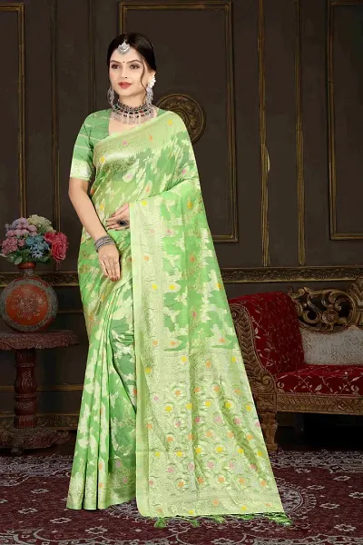 Elegant Art Silk Saree with Blouse piece 