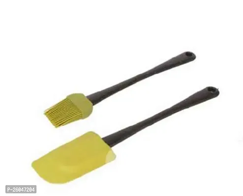 Multipurpose Spatula and Silicon Brush -2 Pieces