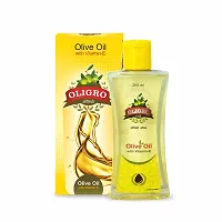 Oligro Body Massage Olive Oil (200ml) Pack of 2 - for Body Massage and Hair Care | Goodness of Vitamin E  Sweet Almond Oil |Helps to Nourished and Glowing Skin || Pure  Natural ndash; for Both Men  Women-thumb1